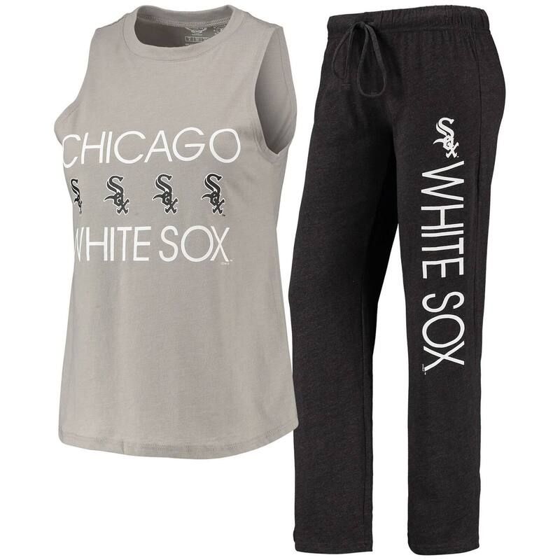 アンブランデッド レディース アンダーウェア ナイトウェア パンツ Unbranded Womens Conceptsport BlackGray Chicago White Sox Meter Muscle Tank Top Pantsleep Set So