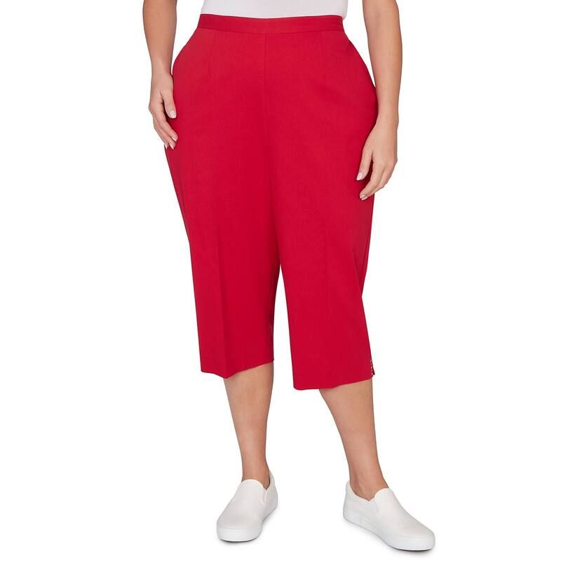 アルフレッド ダナー レディース ボトムス カジュアルパンツ プラスサイズ キャップ Plusize Alfredunner Heat Set Side Seam Pocket Capri Pants Red レッド
