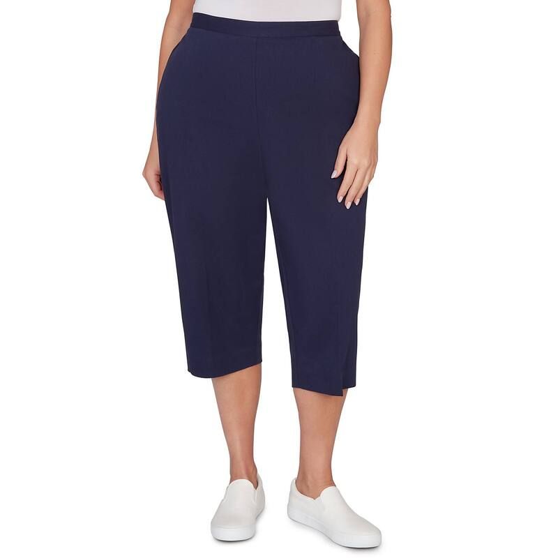 アルフレッド ダナー レディース ボトムス カジュアルパンツ プラスサイズ キャップ Plusize Alfredunner Heat Set Side Seam Pocket Capri Pants Navy ネイビー