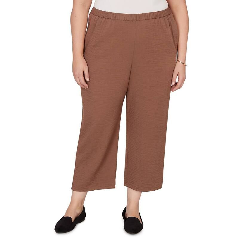 アルフレッド ダナー レディース ボトムス カジュアルパンツ ワイドレッグ プラスサイズ アンクル Womens Plusize Alfredunner Wide Leg PullOn Ankle Pants Mocha モカ