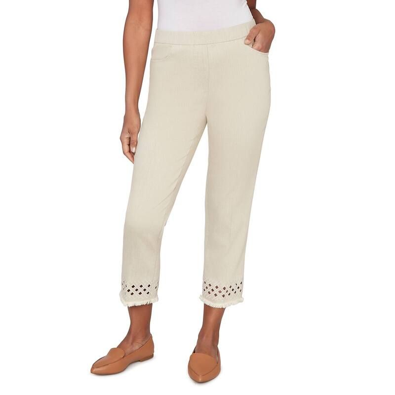 アルフレッド ダナー レディース ボトムス カジュアルパンツ カットアウト アンクル Womens Alfredunner Geometricut Out Flat Front Ankle Pants Alabaster