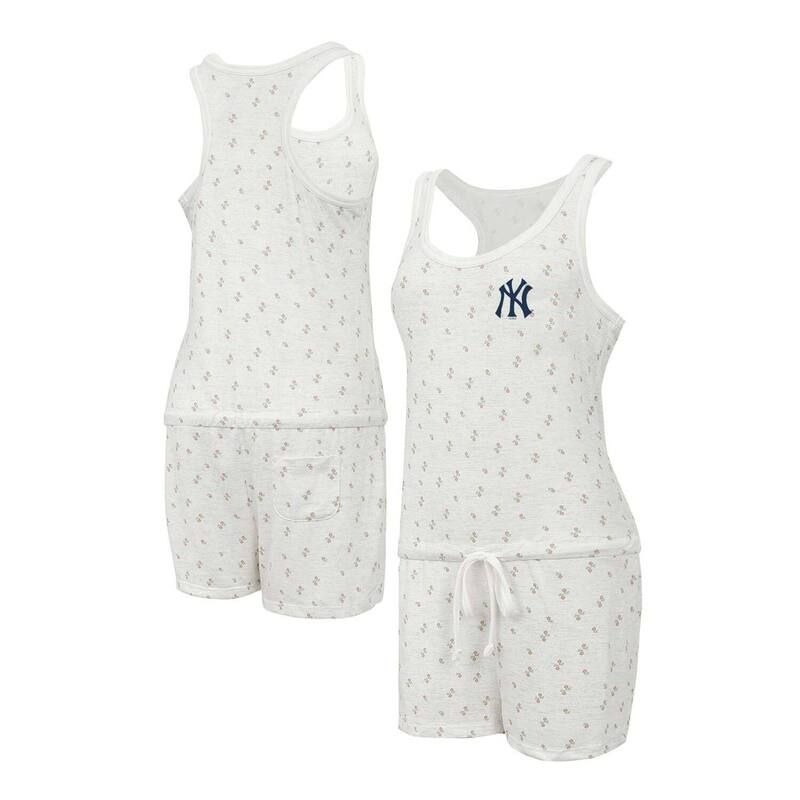 アンブランデッド レディース アンダーウェア ナイトウェア ロンパース ニット Unbranded Womens Conceptsport Cream New York Yankees Gardner Hacci Knit Romper Ynk Beige ベ