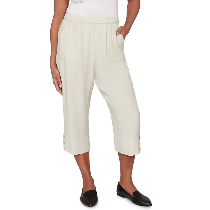 アルフレッド ダナー レディース ボトムス カジュアルパンツ キャップ Womens Alfredunnerelaxed Elastic Waist Front Pockets Capri Pants Celadon