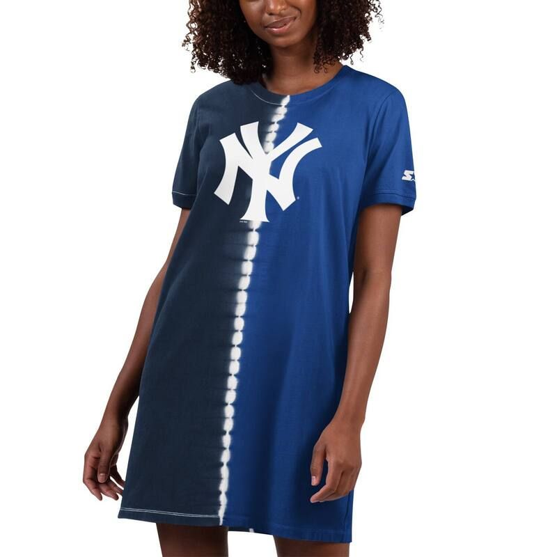 スターター レディース トップス ワンピースニーカー Womenstarter NavyRoyal New York Yankees Ace TieDye Sneaker Dress Ynk Navy ネイビー