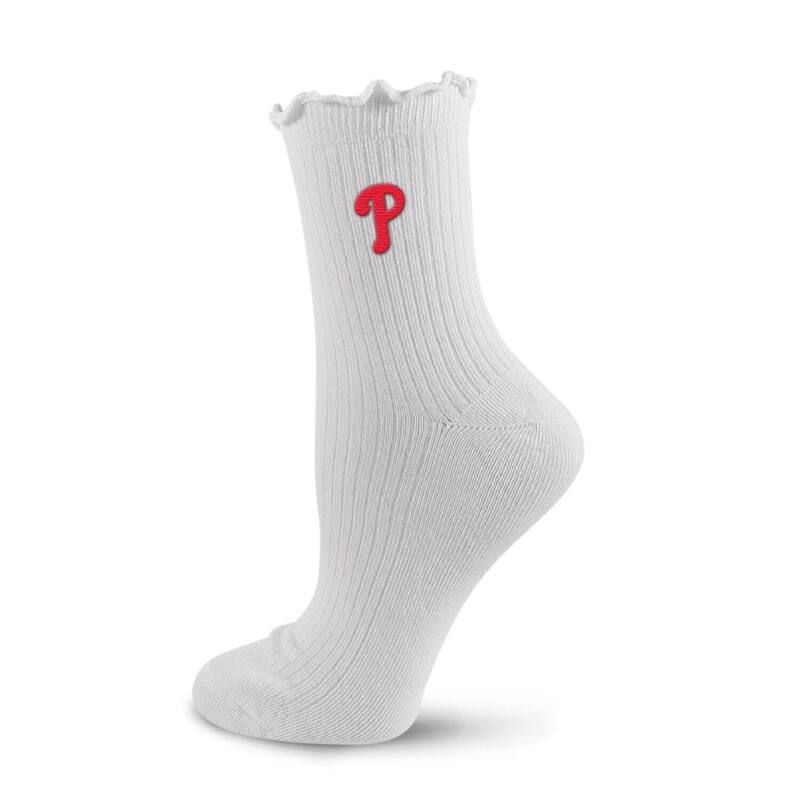 アンブランデッド レディース アンダーウェア 靴下 ロゴ Unbranded Womens PRO Compression White Philadelphia Phillies Logo Lettuce Hem Quarter Socks Phl White