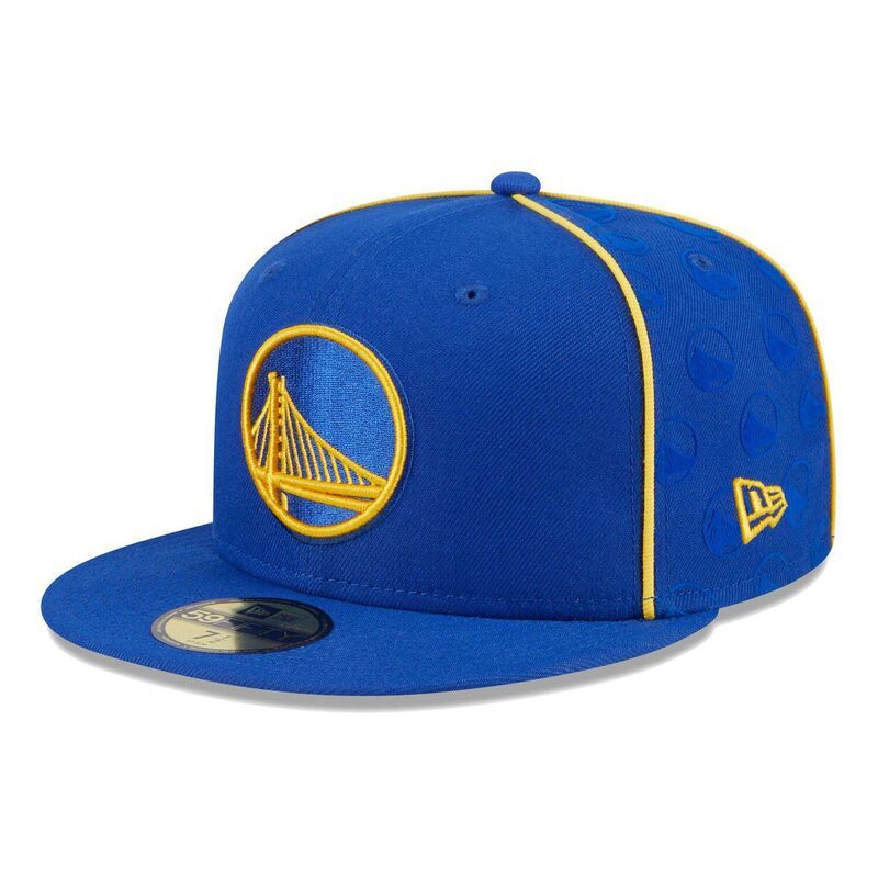 ニューエラ レディース アクセサリー 帽子 Mens New Era Royal Golden State Warriors Piped Flocked 59Fifty Fitted Hat War Blue ブルー
