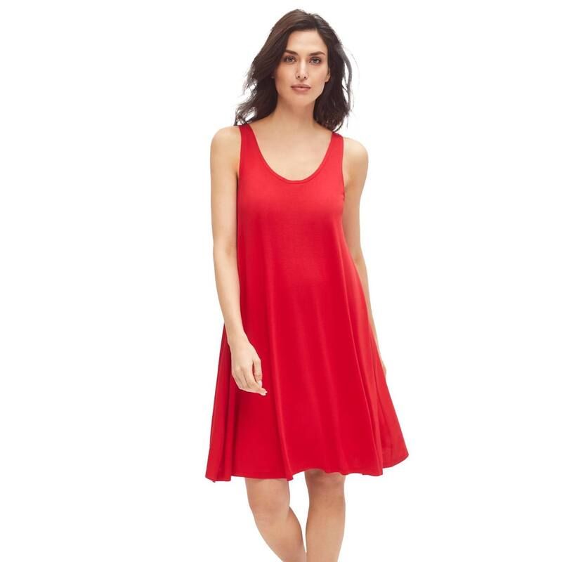 Ellos レディース トップス ワンピース プラスサイズ Ellos Plusize Crossover Back Tank Dress Vivid Red レッド