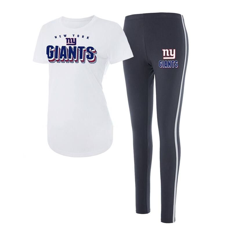 アンブランデッド レディース アンダーウェア ナイトウェア Tシャツ レギンス Unbranded Womens Conceptsport WhiteCharcoal New York Giantsonata TShirt Leggingset Gia Whi