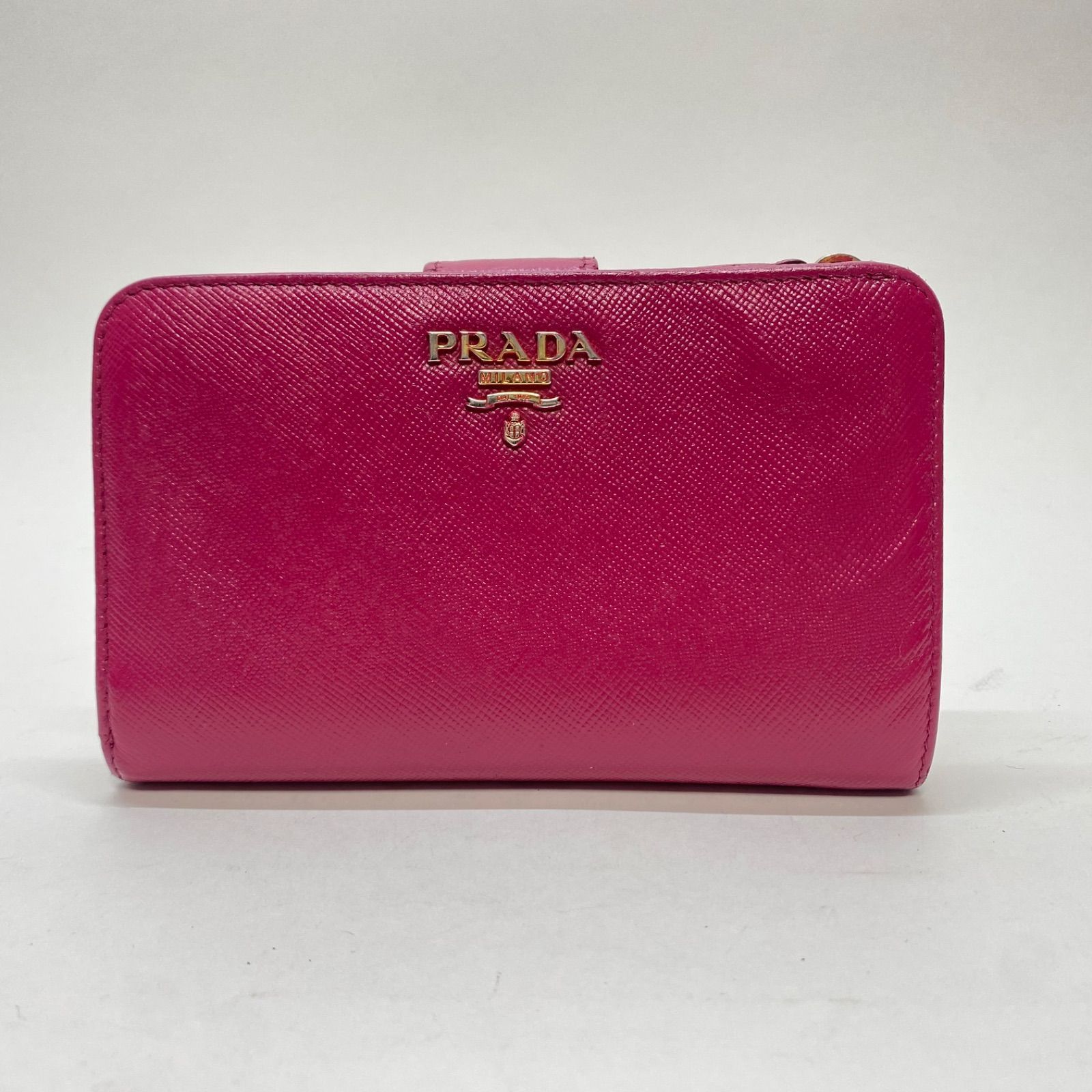 3397 PRADA プラダ コンパクトウォレット 折り財布 ピンク レザー 