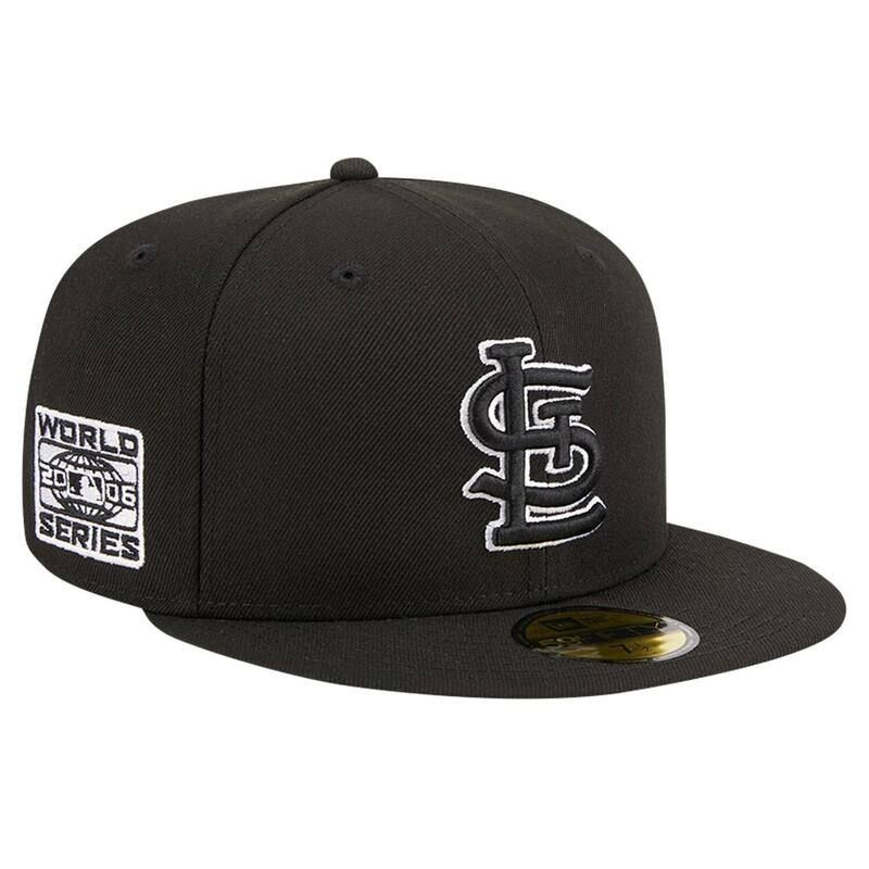 ニューエラ レディース アクセサリー 帽子 ロゴ Mens New Era Black St Louis Cardinals Logo 59FIFTY Fitted Hat Crd Black ブラック