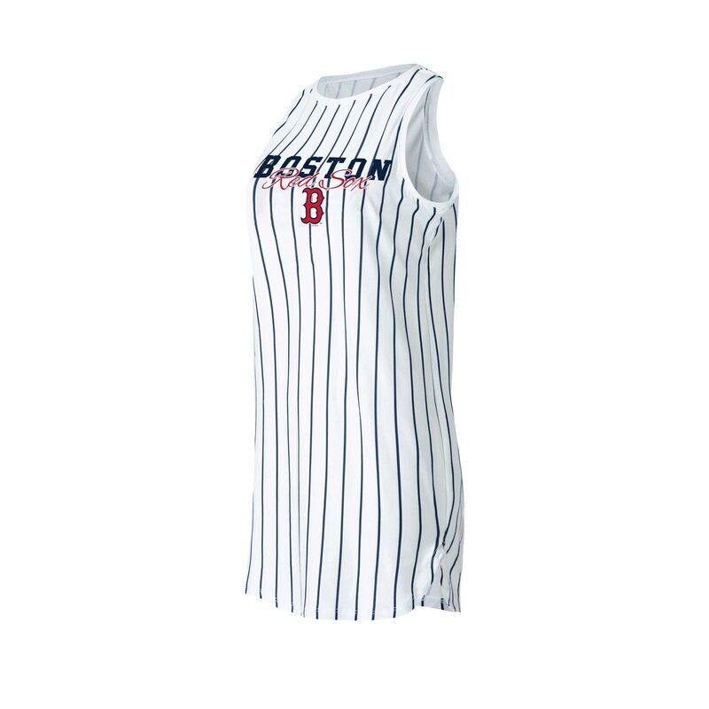 アンブランデッド レディース アンダーウェア ナイトウェア シャツ ノースリーブ ニット Unbranded Womens Conceptsport White Boston Red Sox Reel Pinstripe Knit Sleeveless Nig
