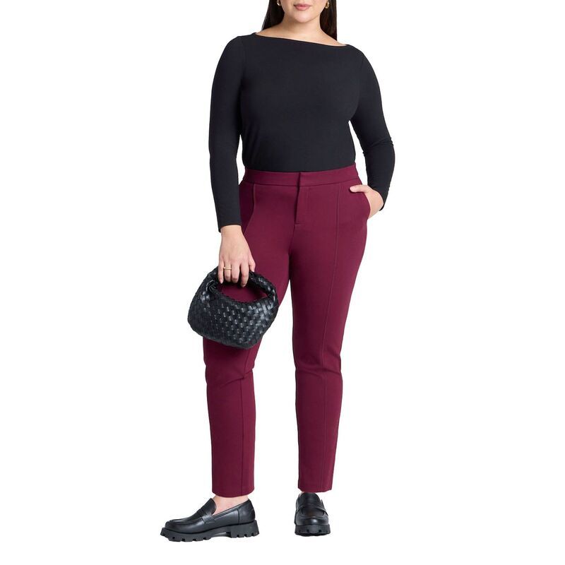 エロクイ レディース ボトムス カジュアルパンツ プラスサイズ トール ELOQUII Womens Plusize Tall The Ultimate Stretch Slim Leg Pant Black ブラック
