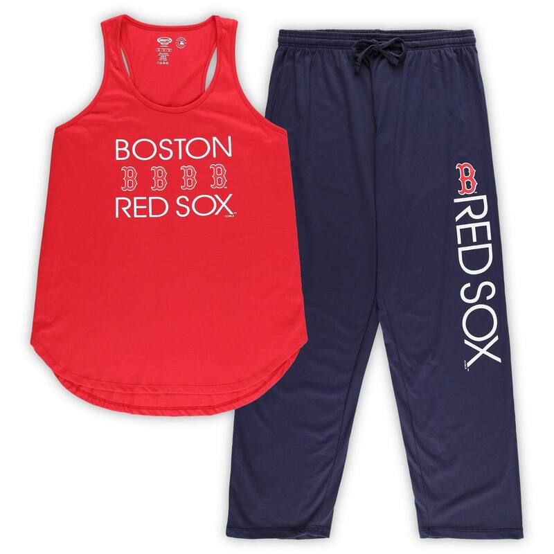 アンブランデッド レディース アンダーウェア ナイトウェア プラスサイズ パンツ Unbranded Womens Conceptsport RedNavy Boston Red Sox Plusize Meter Tank Top Pantsleep Set