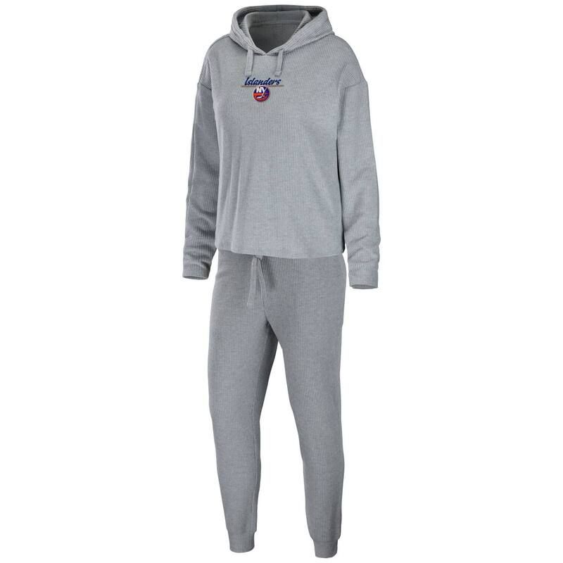 ウェア バイ エリン アンドルーズ レディース アンダーウェア ナイトウェア パンツ ロゴ パーカー Womens WEAR by Erin Andrews Heather Gray New York Islanders Logo Pullover Hoodi