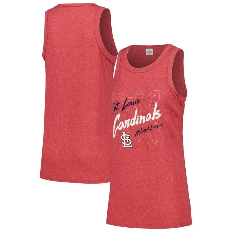 ソフト アズ ア グレープ レディース トップス Tシャツ ハイネック Womensoft as a Grape Red St Louis Cardinals Gauze High Neck Tank Top Crd Red レッド