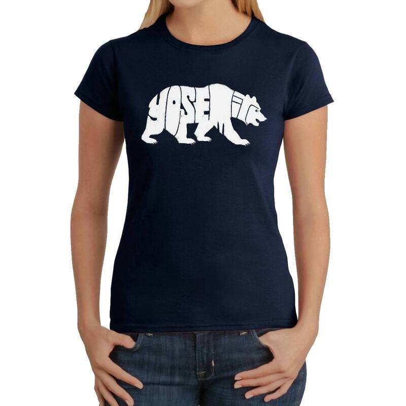 エルエーポップアート レディース トップス Tシャツ LA Pop Art Yosemite Bear Womens Word ArtShirt Navy ネイビー