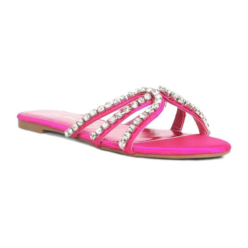 ロンドンラグ レディース シューズ サンダル London Rag Mezzie Dimante Strap Womens Flat Sandals Fuchsia フューシャ
