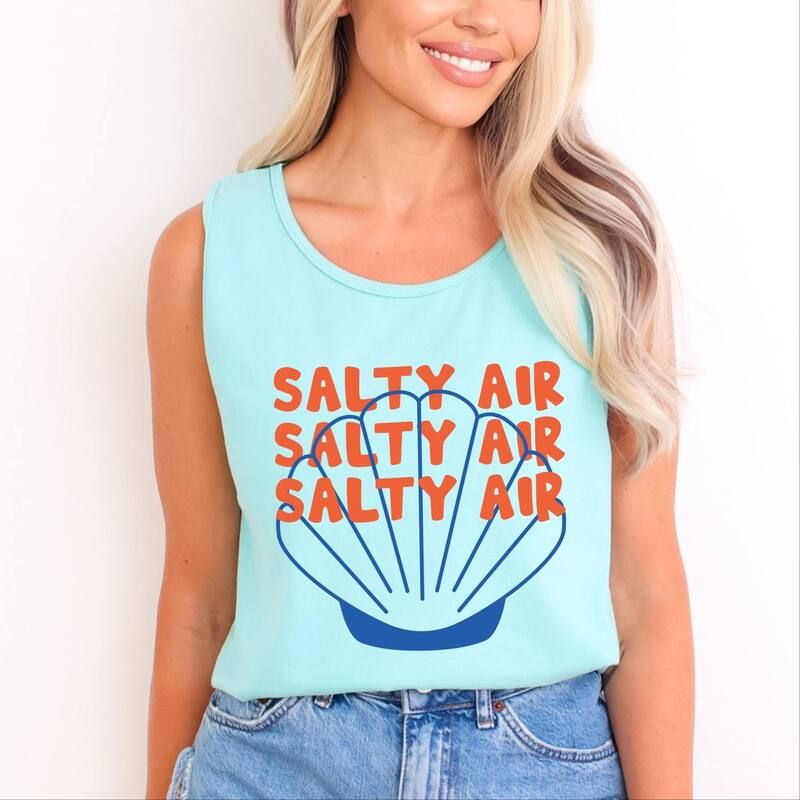 Simply Sage Market レディース トップス Tシャツ グラフィック Simply Sage Market Salty Air Seashell Womens Garment Dyed Graphic Tank Top Chalky Mint ミ