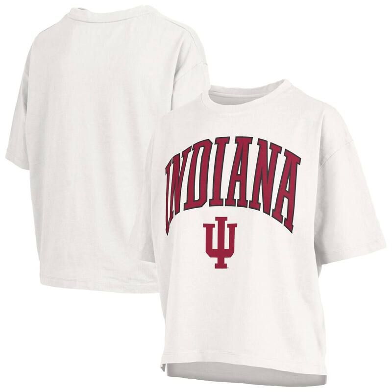 プレスボックス レディース トップス Tシャツ プラスサイズ Womens Pressbox White Indiana Hoosiers Plusize Nelson Motley Crew Oversized Slub TShirt Ind White ホ