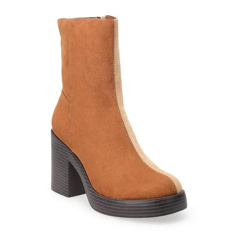 エスオー レディース シューズ ブーツ・レインブーツ プラットフォーム SO Miski Womens Platform Dress Boot Cognac