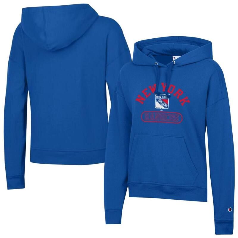 チャンピオン レディース トップス Tシャツ パーカー Womens Champion Royal New York Rangers Arched Pill Box Hoodie Ran Blue ブルー