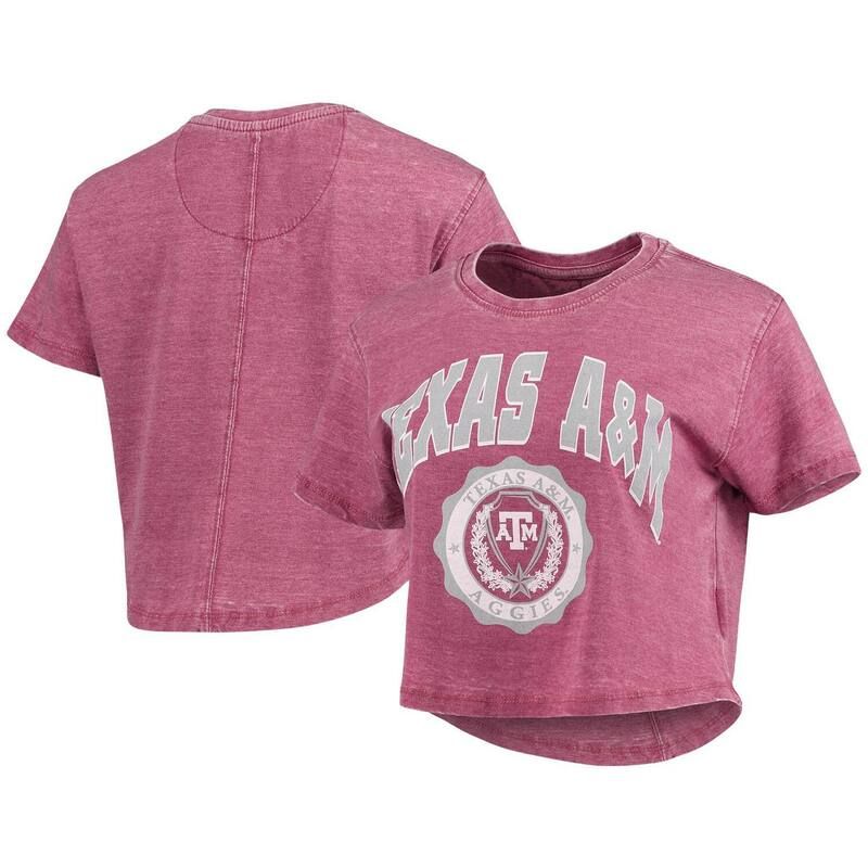 プレスボックス レディース トップス Tシャツ ヴィンテージ Womens Pressbox Maroon Texas AM Aggies Edith Vintage Burnout Crop TShirtam Red レッド