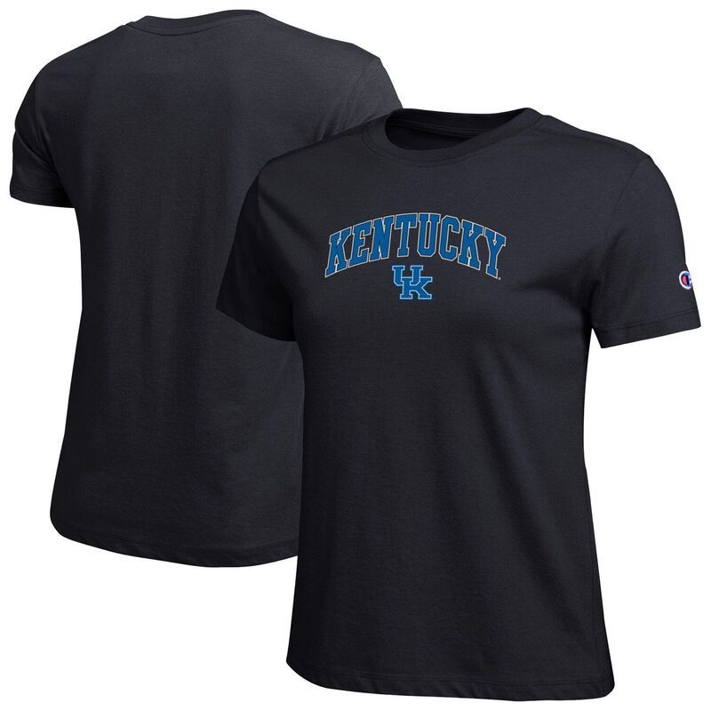 チャンピオン レディース トップス Tシャツ ロゴ Womens Champion Blackentucky Wildcats Arched Over Logo TShirt Ken Black ブラック