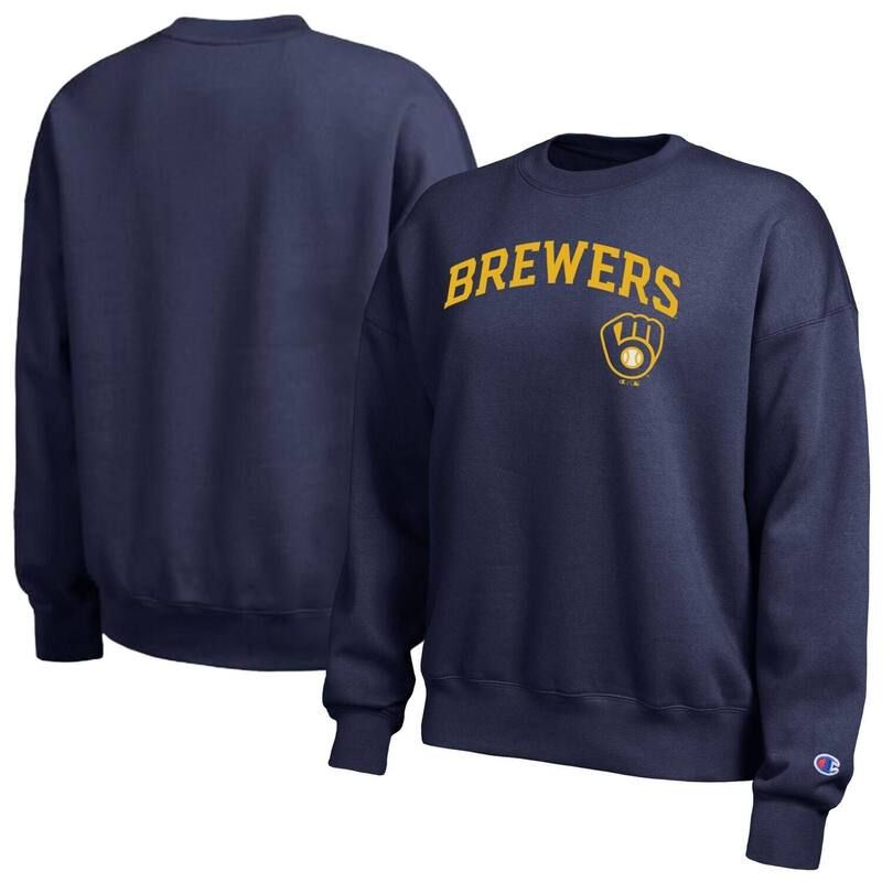 チャンピオン レディース トップス Tシャツ スウェット Womens Champion Athletic Navy Milwaukee Brewers AllStar Sweatshirt Brw Multi マルチカラー