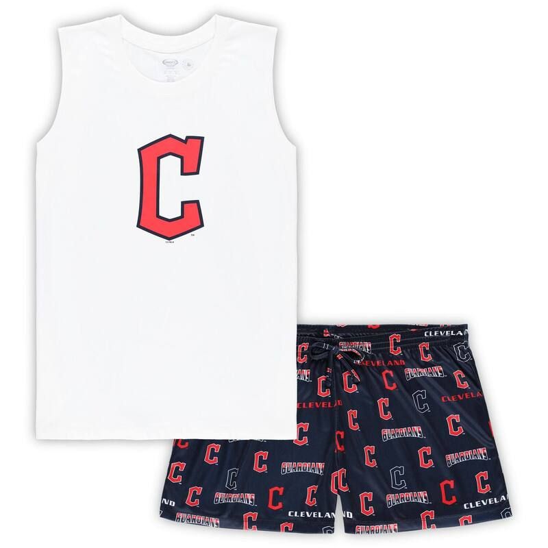 アンブランデッド レディース アンダーウェア ナイトウェア プラスサイズ ショートパンツ Unbranded Womens Conceptsport WhiteNavy Cleveland Guardians Plusize Tank Top Shortsle 11,455円