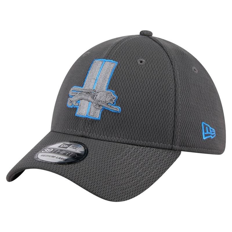 ニューエラ レディース アクセサリー 帽子 ロゴ Mens New Era Graphite Detroit Lions Throwback Logo Main 39THIRTY Flex Hat Lns Dark G グラファイト