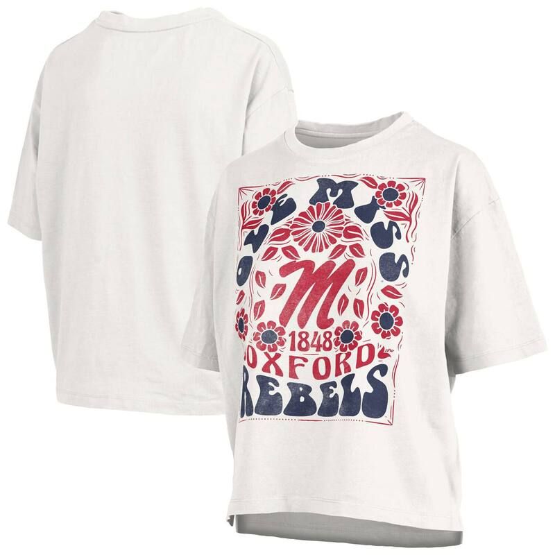 プレスボックス レディース トップス Tシャツ Womens Pressbox White Ole Miss Rebels Harmony Oversized Slub TShirt Ole White ホワイト
