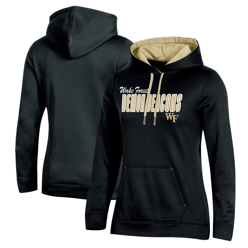 チャンピオン レディース トップス Tシャツ パーカー Womens Champion Black Wake Forest Demon Deacons Team Pullover Hoodie Wfu Black ブラック