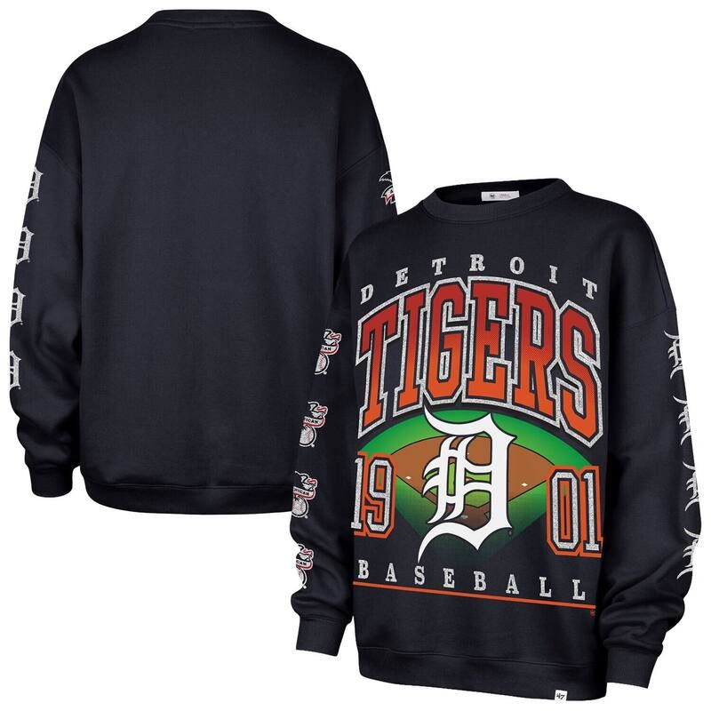 フォーティセブンブランド レディース トップス Tシャツ スウェット 47 Brand Womens 47 Navy Detroitigers Trendy Team Go Big Oversized Sweatshirtgr Navy ネイビー 20,705円