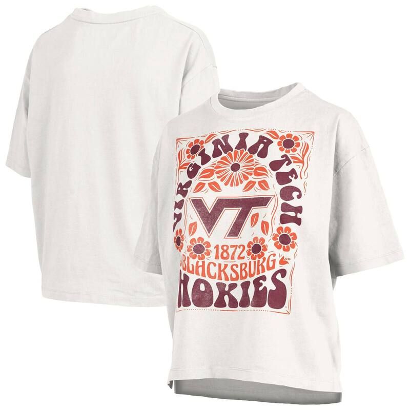 プレスボックス レディース トップス Tシャツ Womens Pressbox White Virginia Techokies Harmony Oversized Slub TShirt Vat White ホワイト