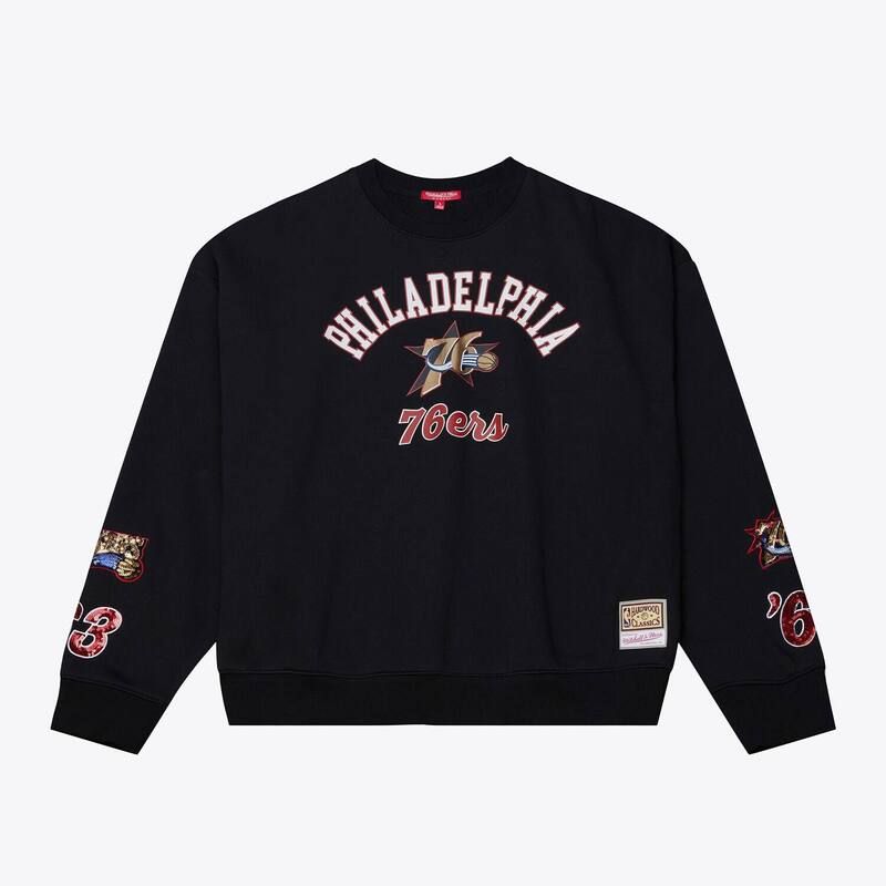 ミッチェルネス レディース トップス Tシャツ スウェット フリース Womens Mitchell Ness Black Philadelphia 76ers Premium Fleece Sweatshirt 76r Black ブラック