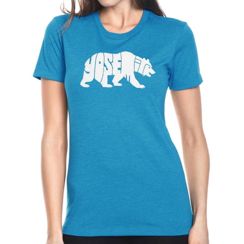 エルエーポップアート レディース トップス Tシャツ LA Pop Art Yosemite Bear Womens Premium Blend Word ArtShirturquoise ターコイズ