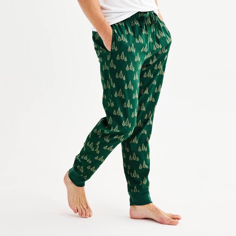 ソノマ レディース アンダーウェア ナイトウェア パンツ Mensonoma Goods For Life Banded Bottom Flannel Pajama Pants Green Pine Print グリーン