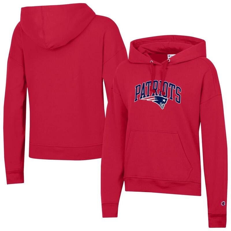 チャンピオン レディース トップス Tシャツ パーカー Womens Champion Red New England Patriots Powerblend Hoodie Pat Red レッド