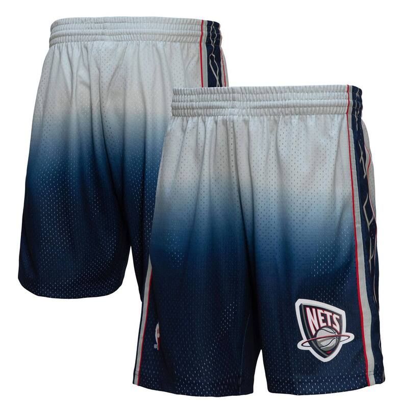 ミッチェルネス レディース ボトムス ハーフパンツ・ショーツ ショートパンツ ジャージー Mens Mitchell Ness GrayBlue New Jersey Nets 200607 Hardwood Classics Fadeaway Reload