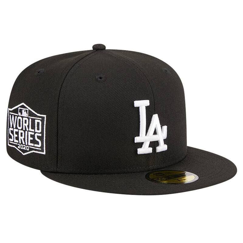 ニューエラ レディース アクセサリー 帽子 ロゴ Mens New Era Black Los Angeles Dodgers Logo 59FIFTY Fitted Hat Lad Black ブラック