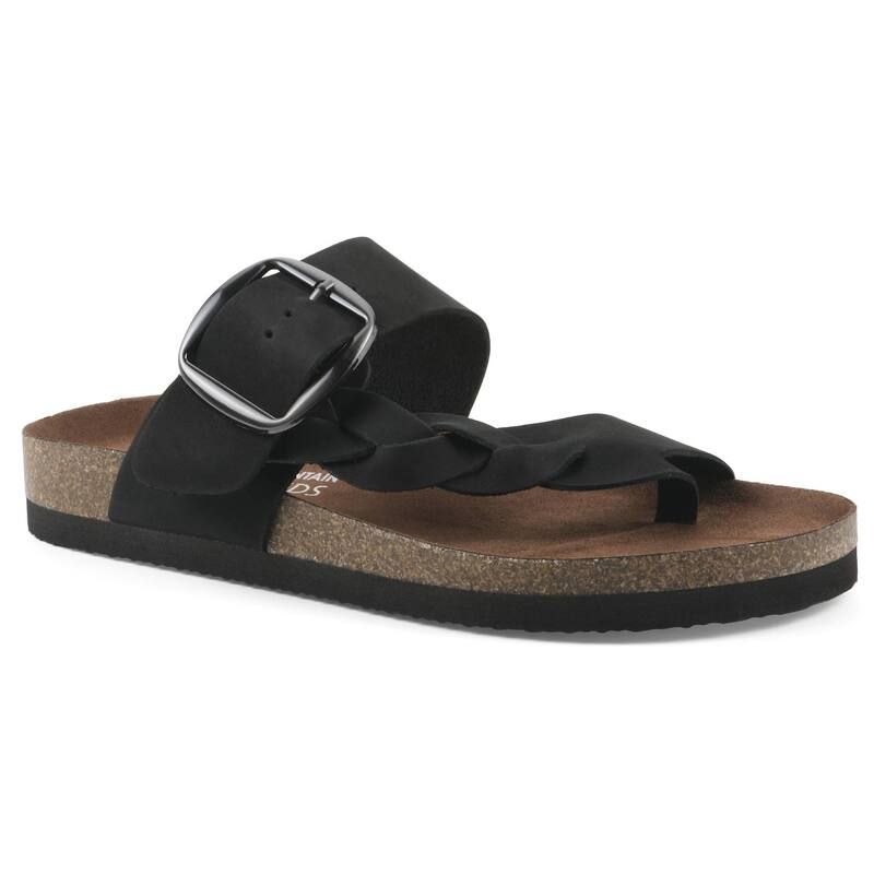 ホワイトマウンテン レディース シューズ サンダル White Mountain Harleta Womens Cushioned Footbed Sandals Black Nubuck ブラック 12,586円