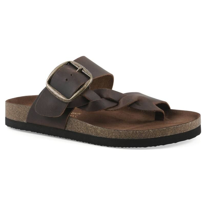 ホワイトマウンテン レディース シューズ サンダル White Mountain Harleta Womens Cushioned Footbed Sandals Brown Leather ブラウン