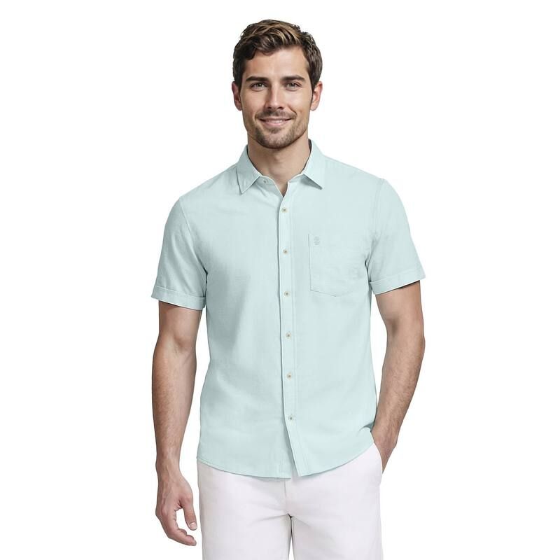 アイゾッド レディース トップス Tシャツ ダウン IZOD Short Sleeve Luxury Classics ButtonDown Shirt Wasabi