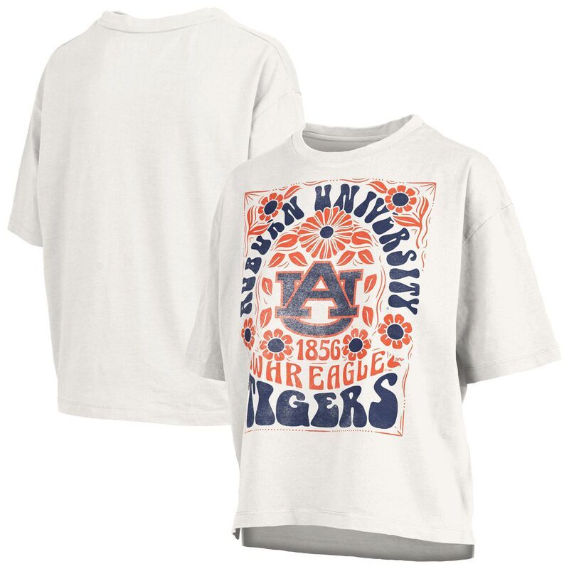 プレスボックス レディース トップス Tシャツ Womens Pressbox White Auburn Tigers Harmony Oversized Slub TShirt Aub White ホワイト