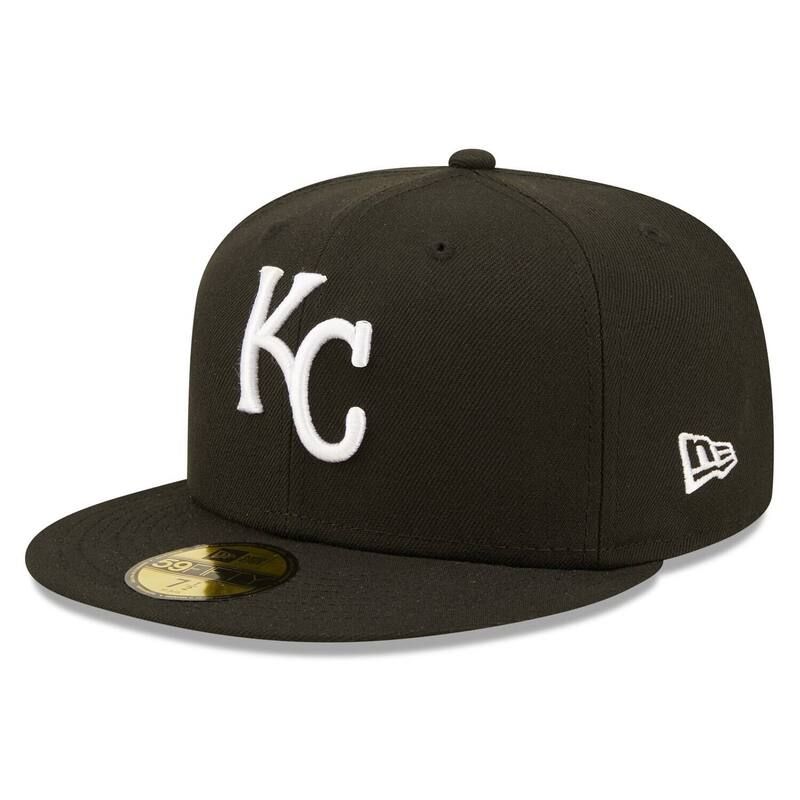 ニューエラ レディース アクセサリー 帽子 ロゴ Mens New Era Blackansas City Royals Team Logo 59FIFTY Fitted Hat Ryl Black ブラック