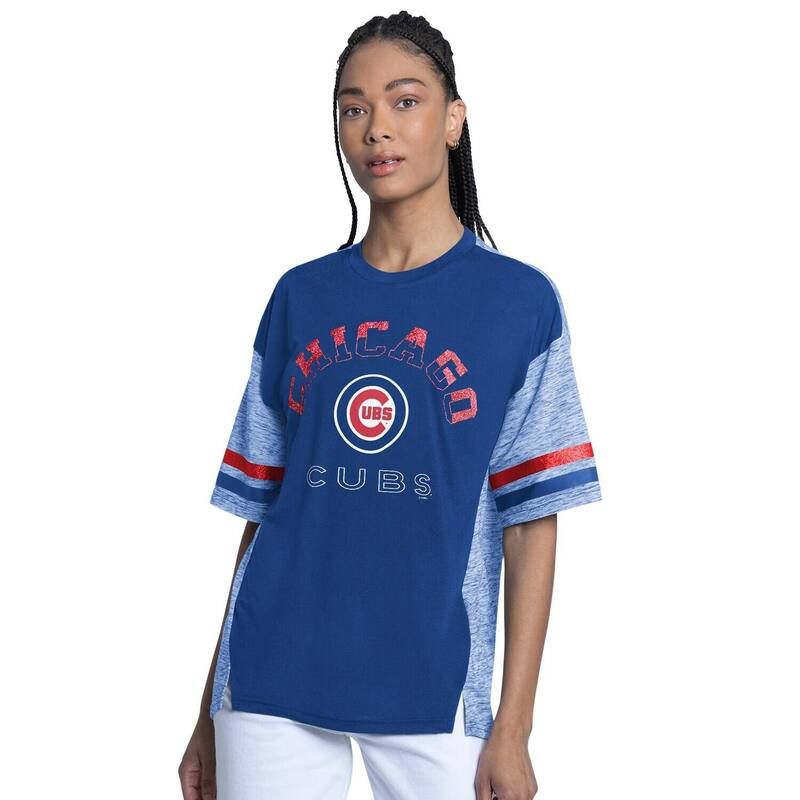 GIII レディース トップス Tシャツ Womens GIII 4Her by Carl Banks Royal Chicago Cubs OffSeason Oversized Top Cublue ブルー