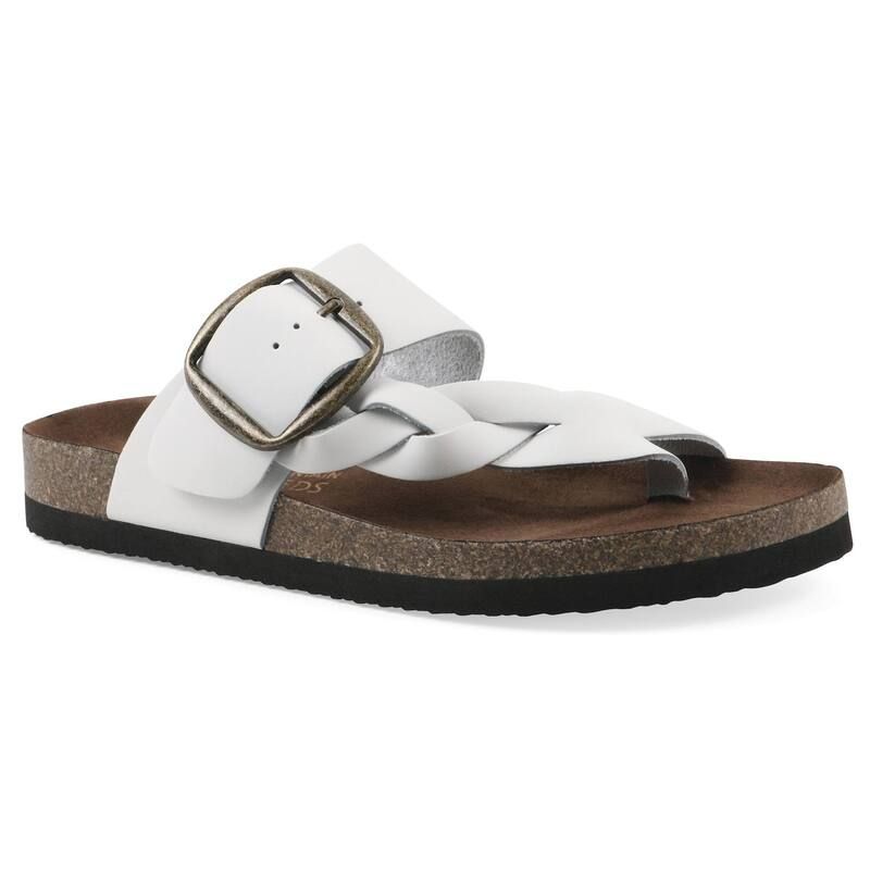 ホワイトマウンテン レディース シューズ サンダル White Mountain Harleta Womens Cushioned Footbed Sandals White Leather ホワイト