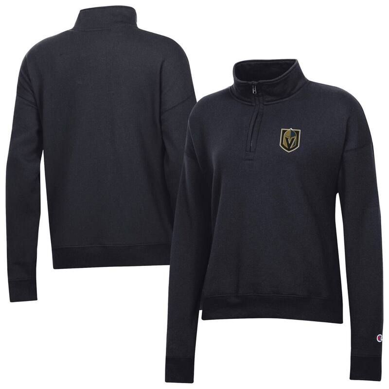 チャンピオン レディース トップス Tシャツ スウェット Womens Champion Black Vegas Golden Knights Powerblend QuarterZip Sweatshirt Lvk Black ブラック