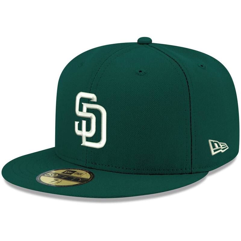 ニューエラ レディース アクセサリー 帽子 ロゴ Mens New Era Green San Diego Padres Logo White 59FIFTY Fitted Hat Pad Green グリーン