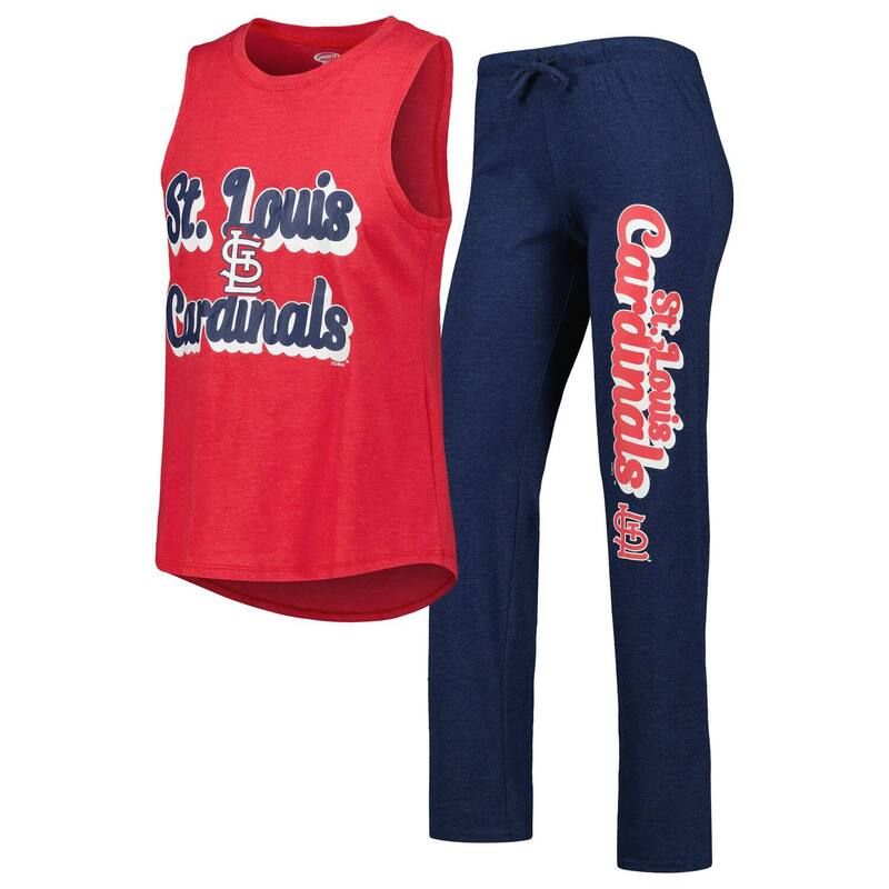アンブランデッド レディース アンダーウェア ナイトウェア パンツ Unbranded Womens Conceptsport NavyRed St Louis Cardinals Wordmark Meter Muscle Tank Top Pantslee